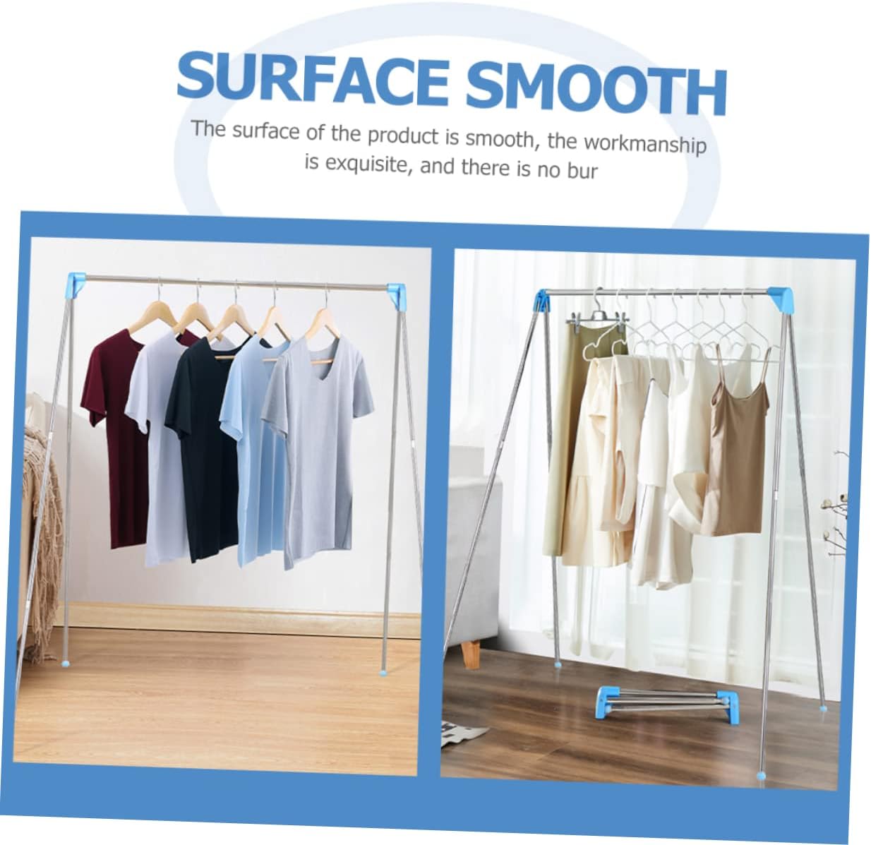 Sturdy Stainless Steel Clothing Rack Folding Laundry Drying Rack Home Travel Storage