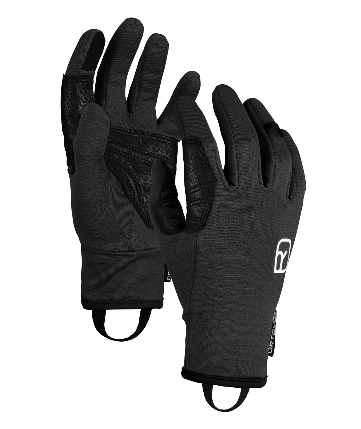 ORTOVOX FLEECE LIGHT GLOVE W - Leichter Fleece-Handschuh mit Smart-Finger und Leder-Handinnenseite für Skitouren - DAMEN