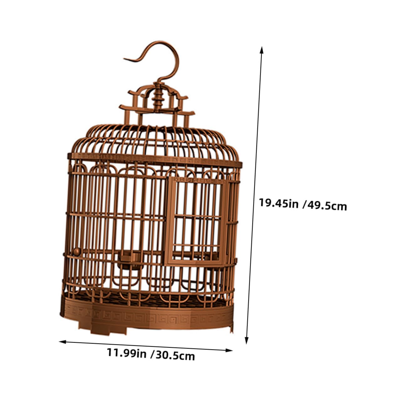 IWOWHERO Vintage Portable Bird Carrier Cage for Travel Stylish Plastic Design for Parakeets Lovebirds Cockatiels Spacious Villa for Use