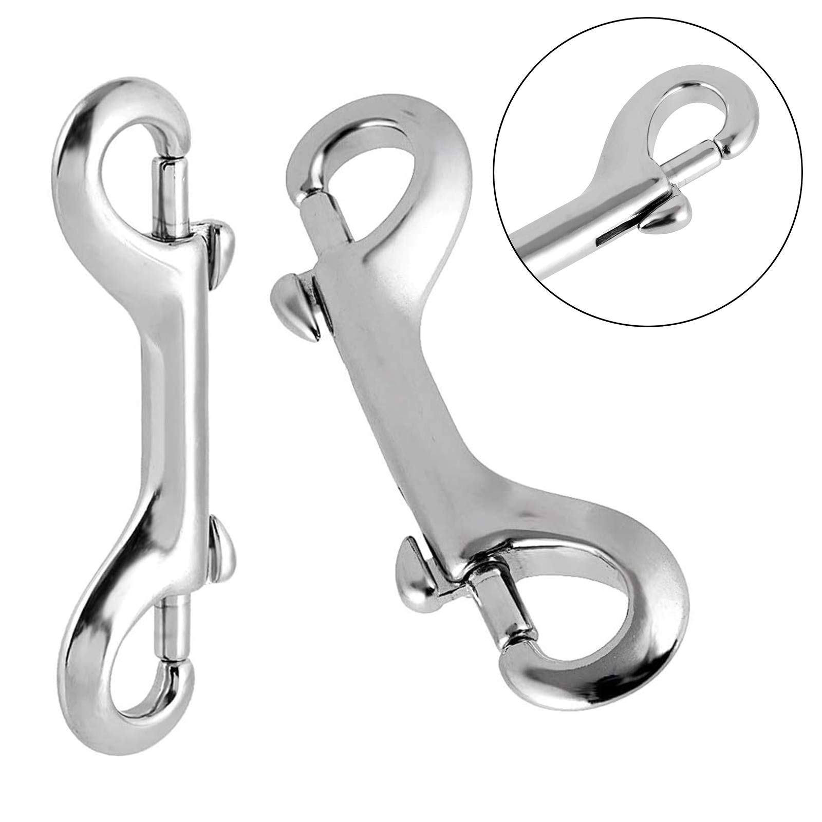 Moschettoni Doppi A Scatto In Zinco - 4 Pezzi, Nichelati, Per Arrampicata, Immersioni E Attività Outdoor - Foto 10