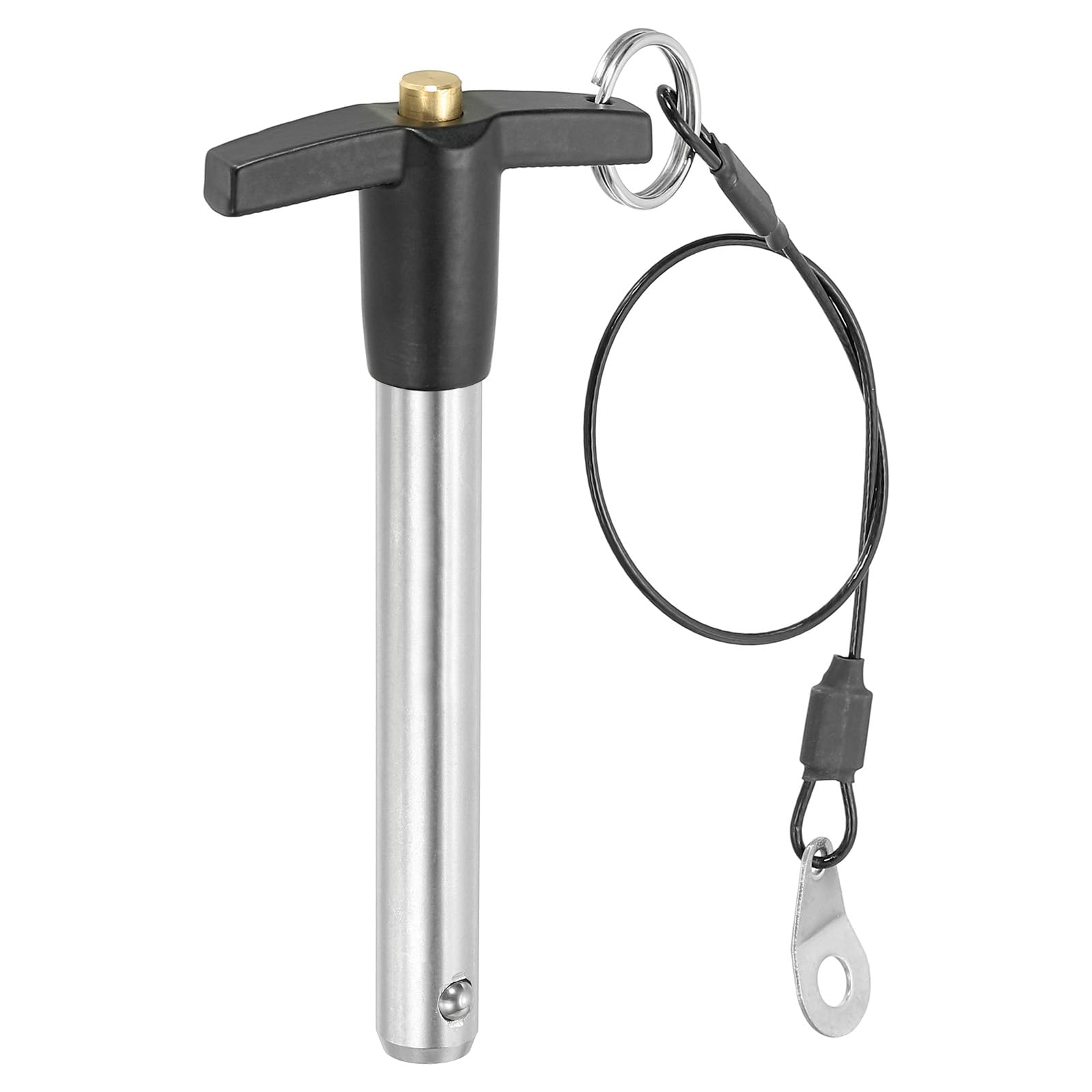 PATIKIL T Handle Lock Pins 1/2 x 2.76 (12 x 70mm), Quick Release Pin 304 Stainless Steel Safety Locating Pins with Push Button 25 cm Lanyard Cable
