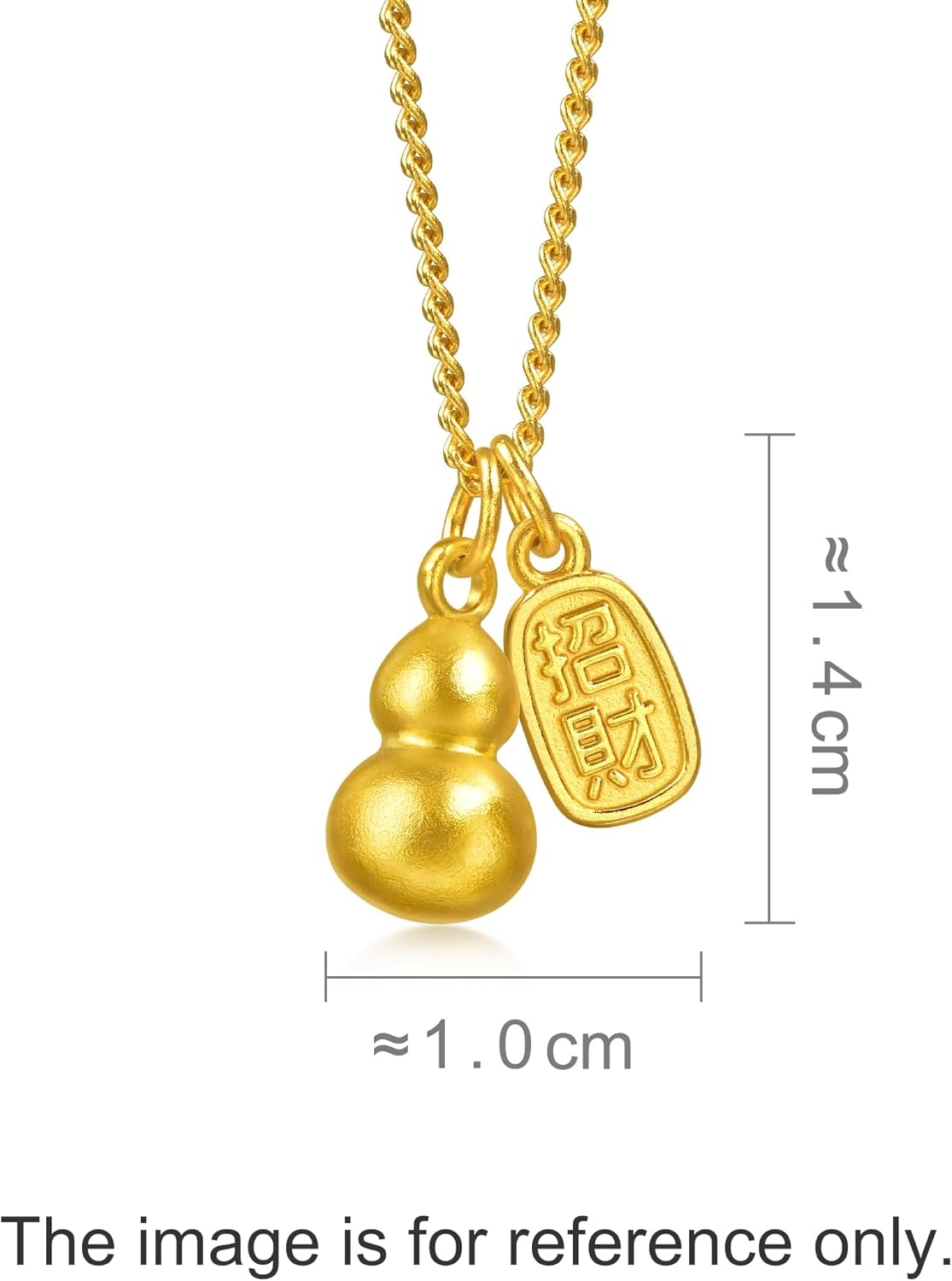 CHOW SANG SANG 999.9 24K Gold Cultural Blessings Auspicious Fortune Tag & Gourd Charms Necklace for Women 47cm 95897N Price-by-Weight 4.86g Gold