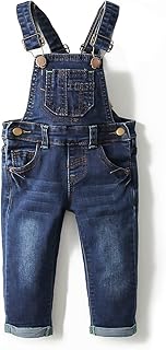 KIDSCOOL SPACE Baby Boy Girl Jean Overalls,Toddler Slim Cute Denim Jumper