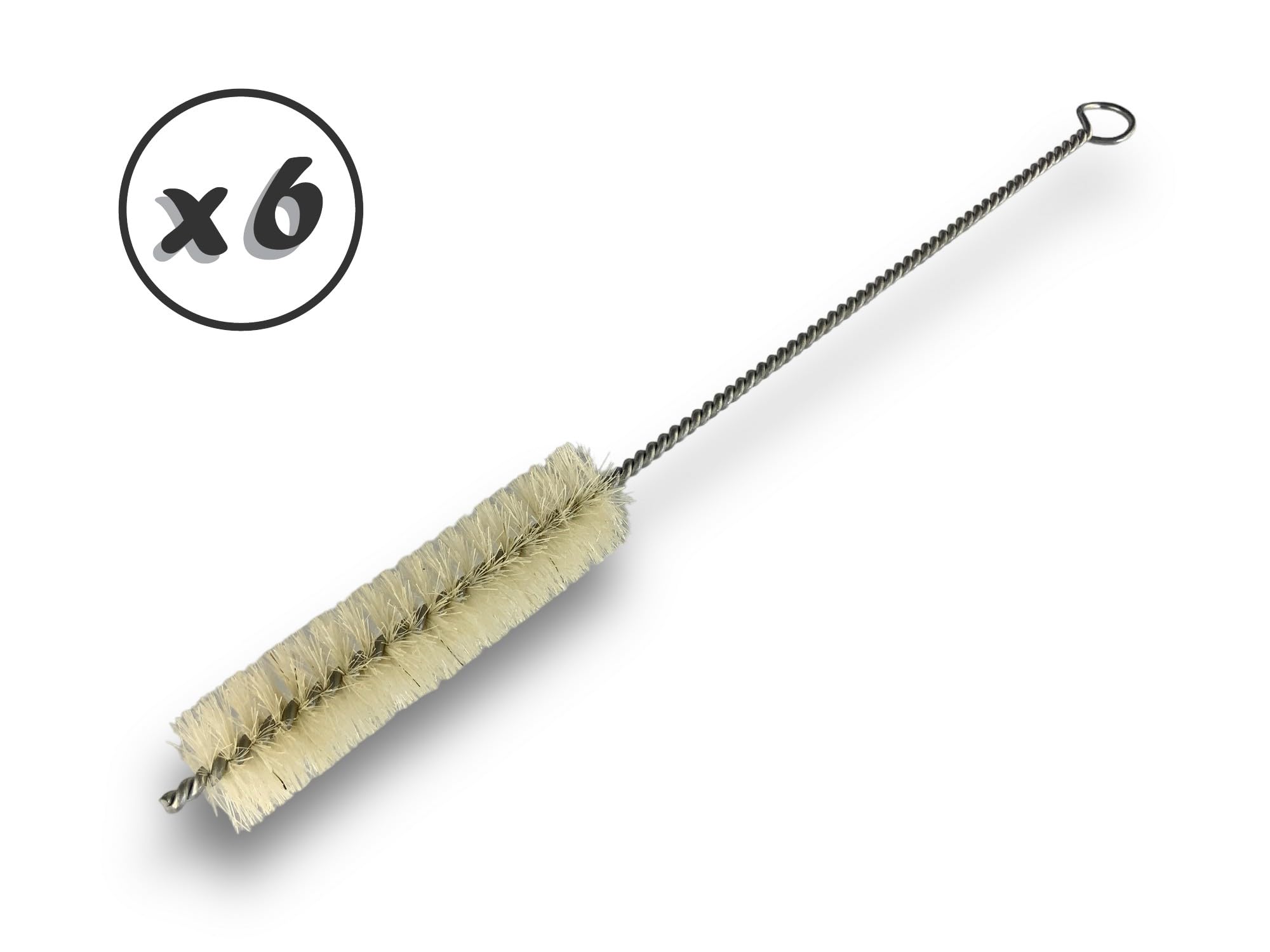 6 sztuk uniwersalnych szczotek jedwabnych | Ø 25 mm | wypełnienie 100 mm | długość 300 mm | czyszczenie szczotek | rurociągi | KIBROS 13_025_300Sx6