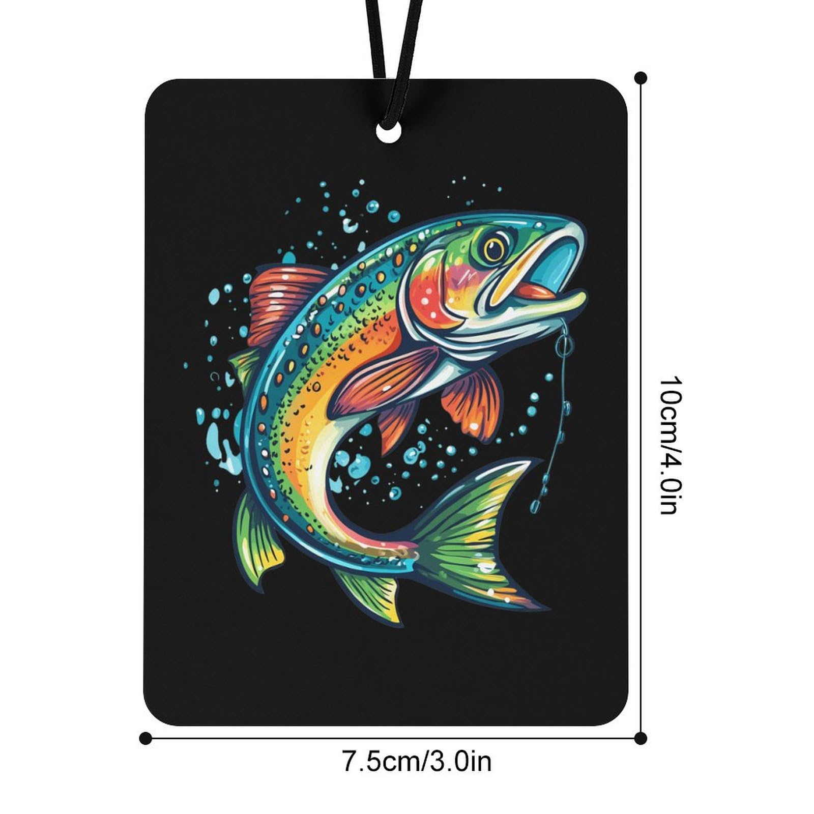 Rainbow Trout Print Car Air Freshener Hanging Aromatherapy Tablets for Car Accessories Square