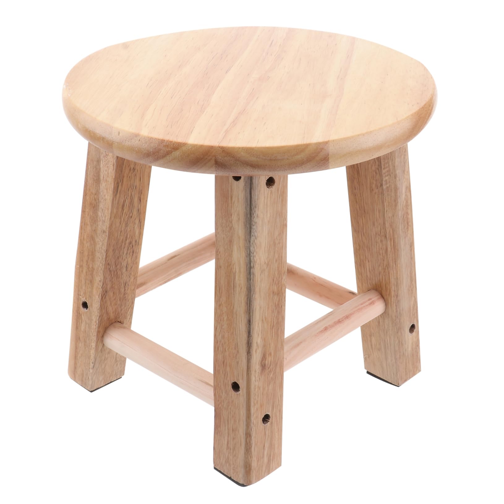 WHAMVOX 1pc Round Boys and Girls Stool Low Wooden Home Shoe Changing Bench Anti-Slip Easy to Clean Random Style