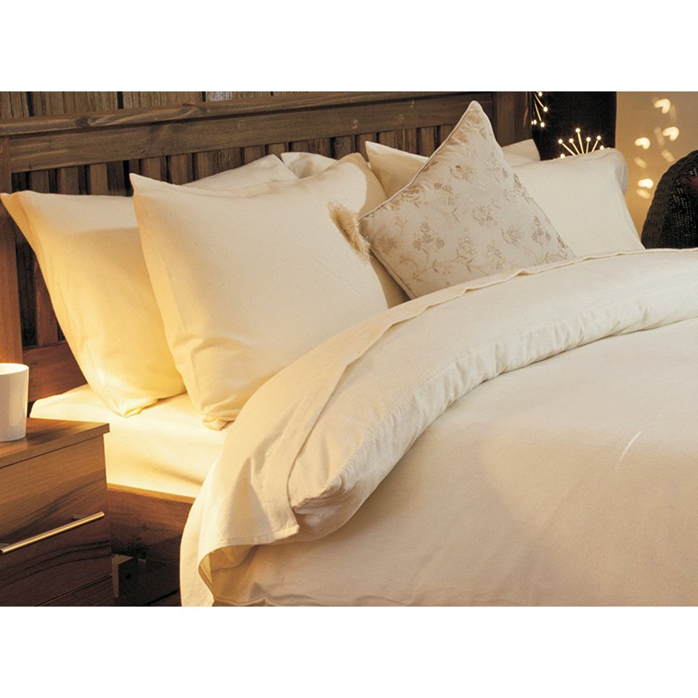 Belledorm Brushed Cotton King Size Deep Fitted Sheet in Cream 38cm Deep