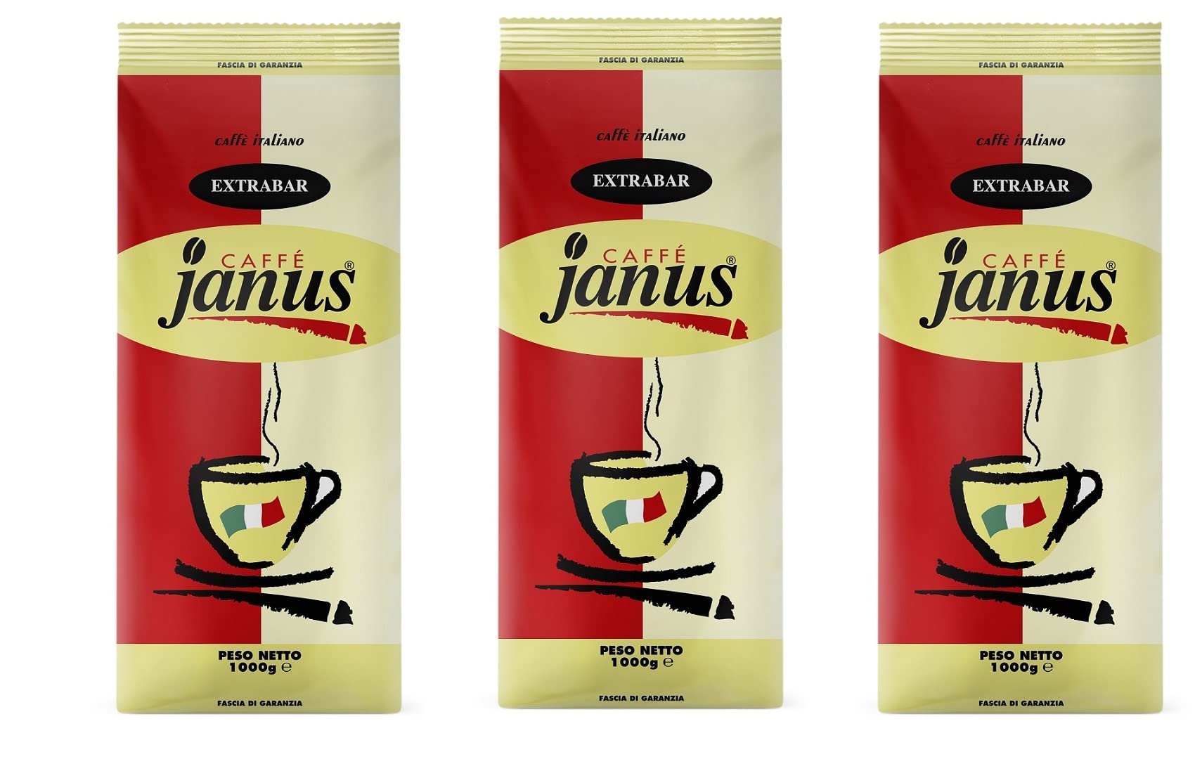 Caffe in Grani Ottenuto Attraverso Tostatura Artigianale, Caffe Cremoso dal Gusto Intenso, Miscela Bar Extra 70% Arabica- 30% Robusta, espresso italiano, pack da 3 x 1 kg