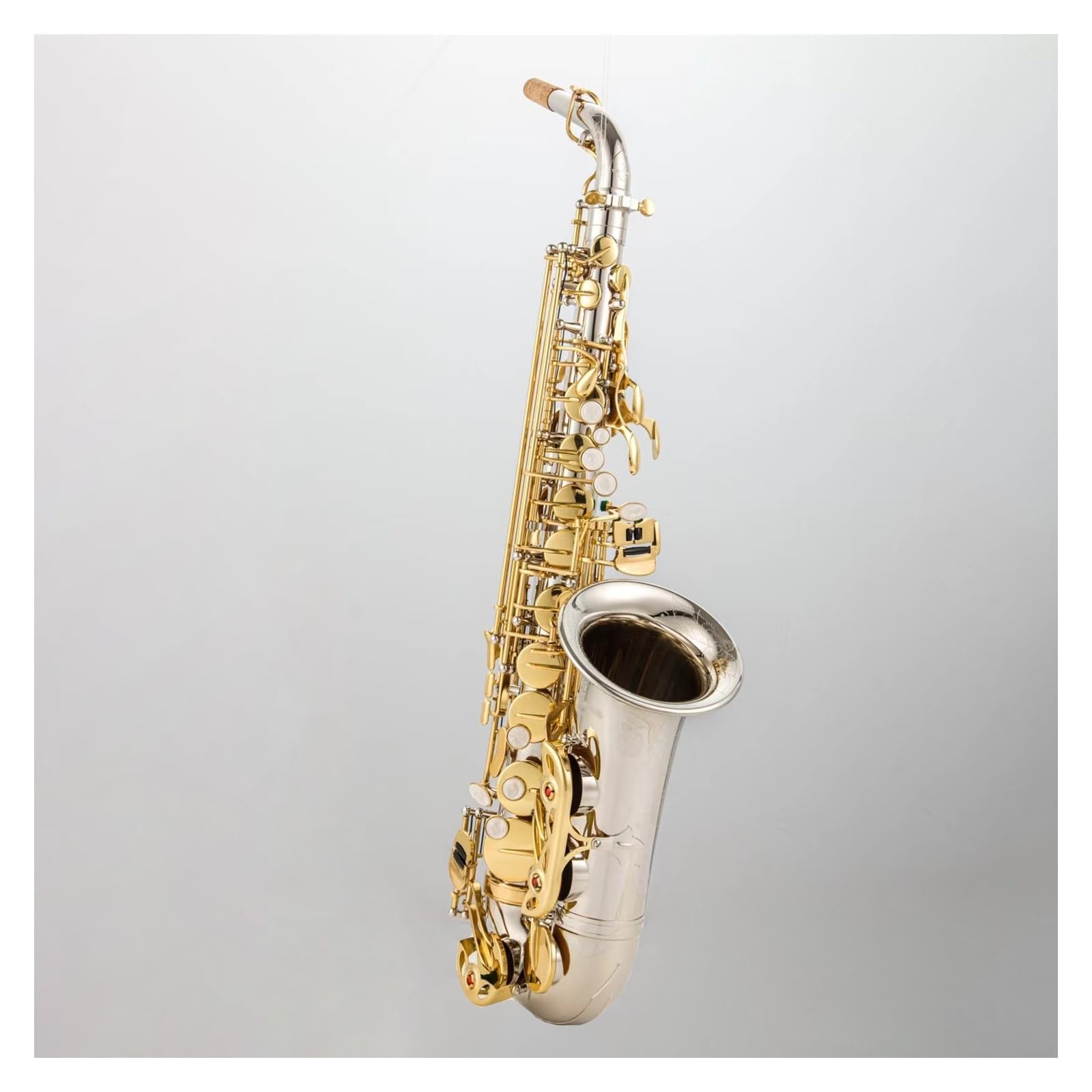 Mib Tune Alto Saxophone E-Flat Nickel Plaqué Or Clé Instrument De Musique Avec Étui Saxophones pour Etudiants