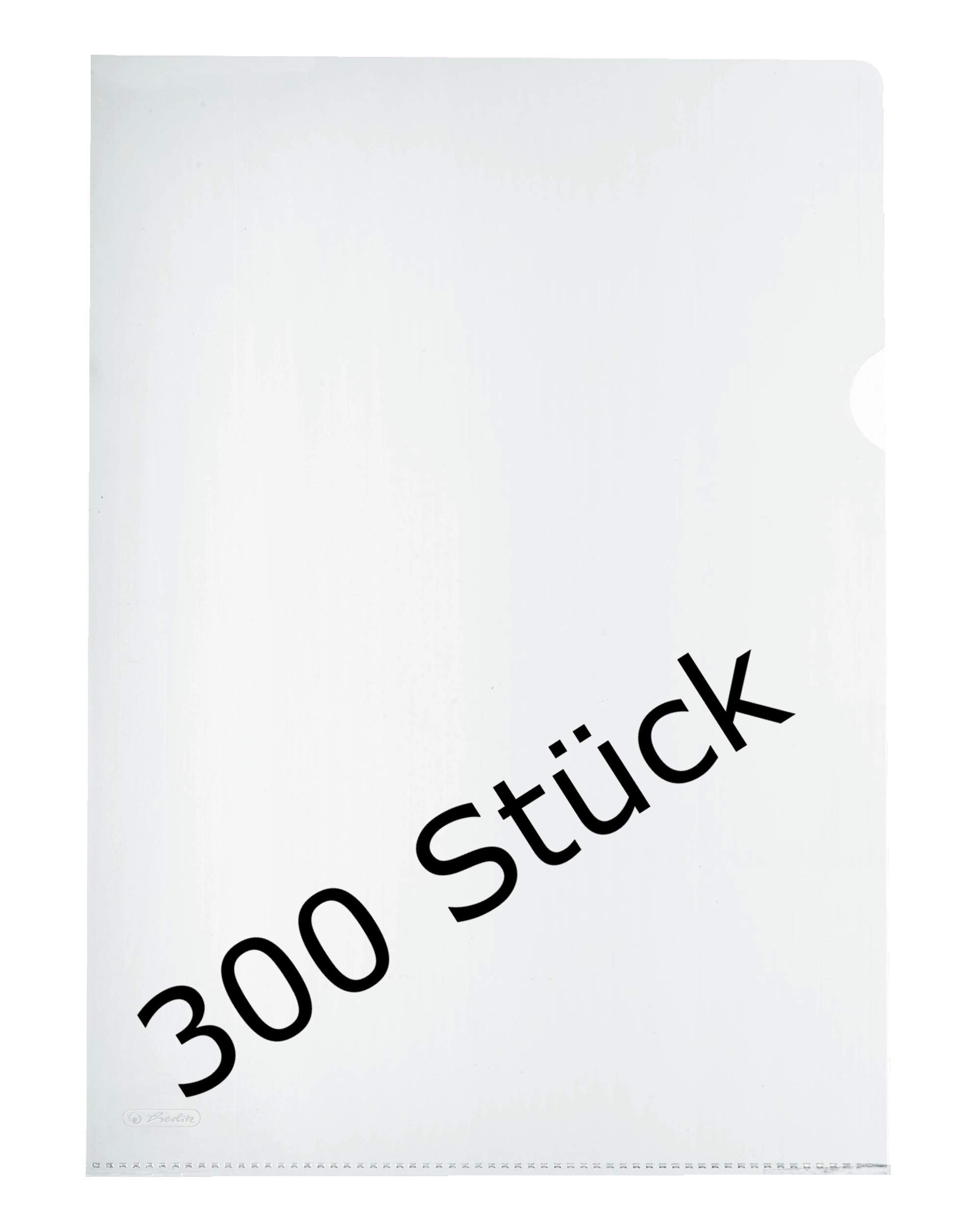 Herlitz 10843746 Aktenhülle A4 Standard, PP, 0,11 mm, transparent glasklar 100er Packung (A4, glasklar, 3)