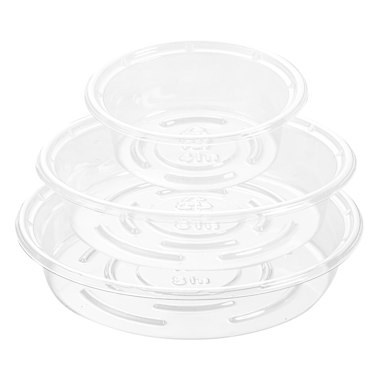 Plant Saucer 30 Pack Plant Trays for Pots 4/6/8 Inch Plastic Plant Saucers for Outdoors and Indoors Clear Drip Trays for Potted Plants Flower Pot