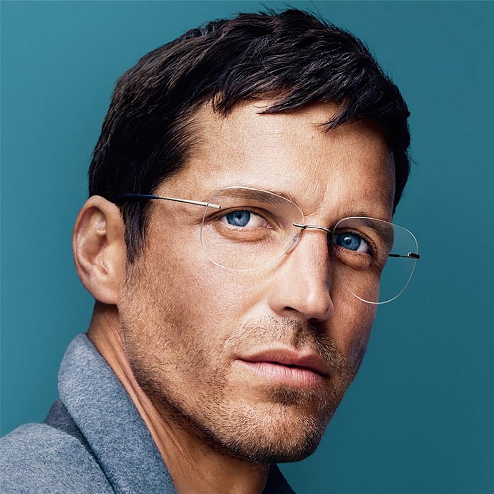 JIETIAN Gafas de presbicia Inteligentes ultraligeras sin Montura, Gafas de protección para Hombres y Mujeres Pilotos en Exteriores/protección UV dioptrías +1,0 a +3,0,02,+1.0