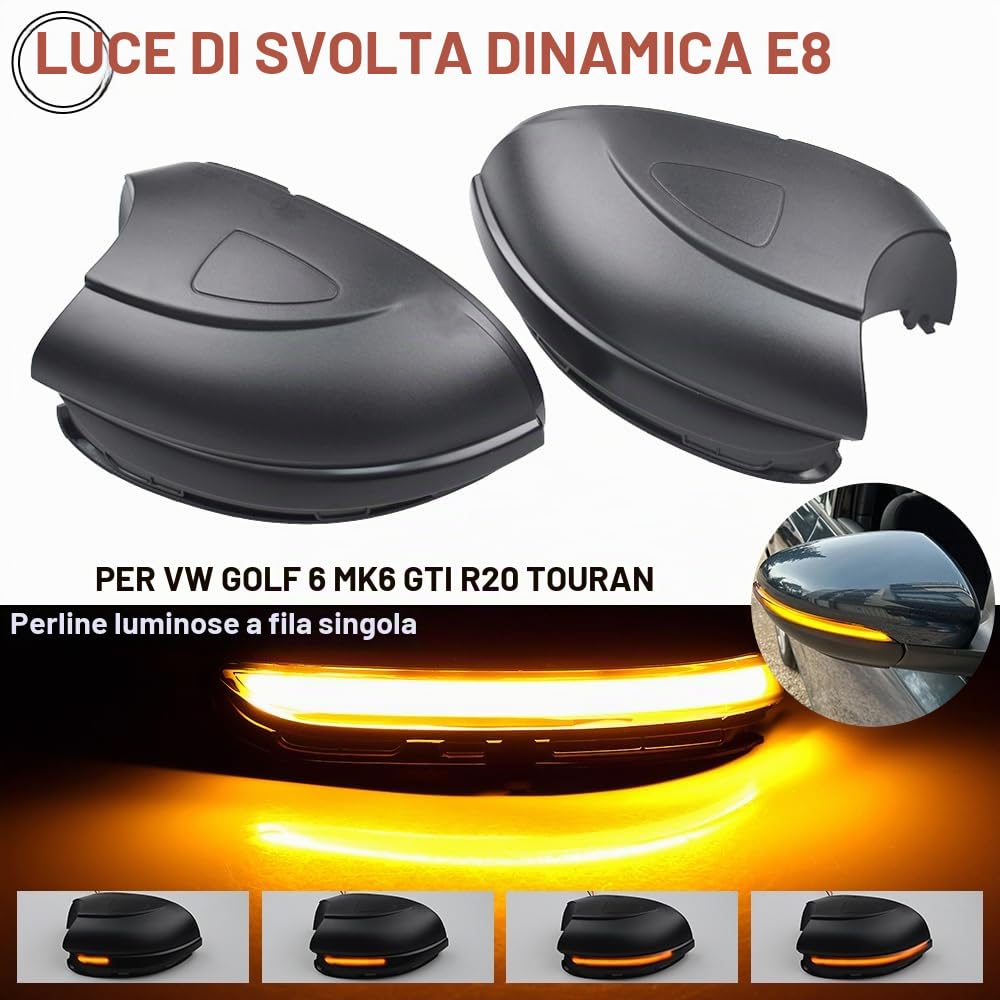 Indicatori di direzione dinamici a LED nello specchietto retrovisore per GOLF GTI 6 Golf MK6 2008-2012, R20 2008-2012