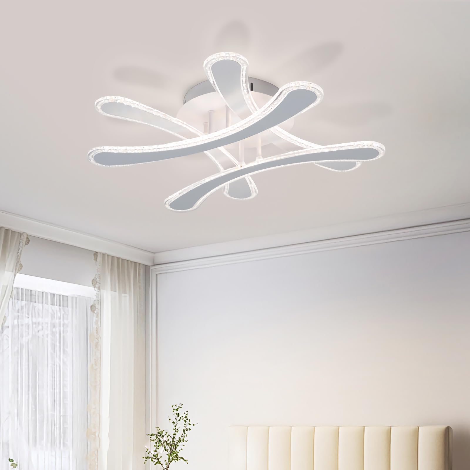 Plafon LED Techo Regulable, 78W Lamparas De Techo Con Mando A Distancia, Moderna Luz Para Cocina Dormitorio Comedor Sala De Estar 3000K-6500K