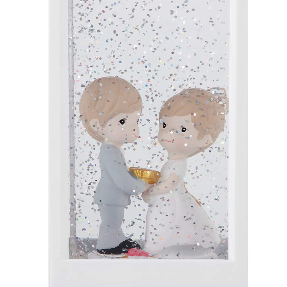 Globo de nieve navideño con luces LED para decoración del hogar, diseño de linterna festiva, material duradero, regalo ideal para vacaciones, familiares y amigos (pareja blanca)