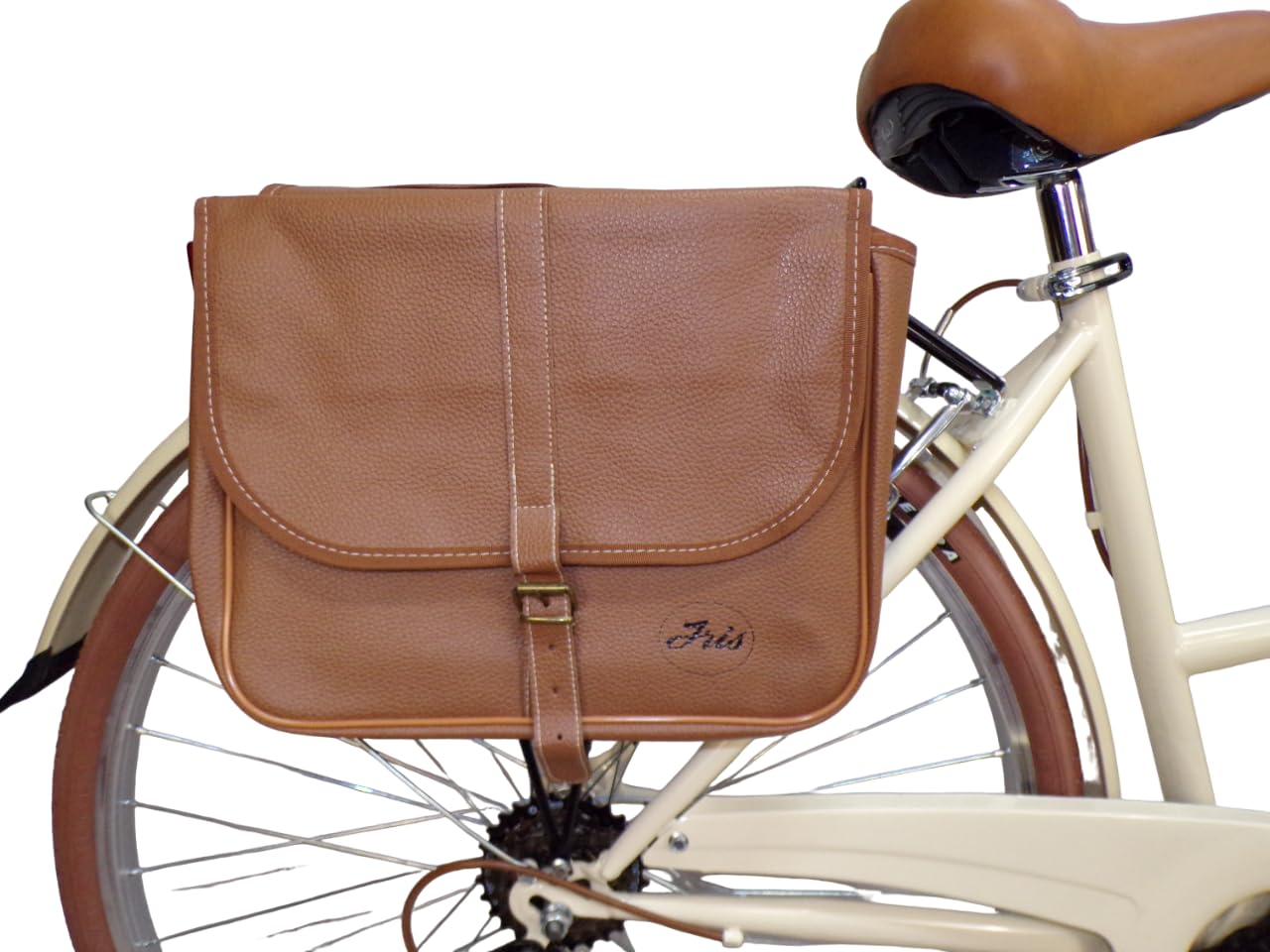 Cicli Tessari - bicicletta donna bici da città city bike da passeggio 28'' con cambio vintage retro' cesto in vimini borse laterali