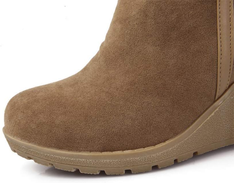 Fashion Women High Boots Slipsole Tassel Snow Boots Brown Size 41 Comfortable Warm Winter Shoes