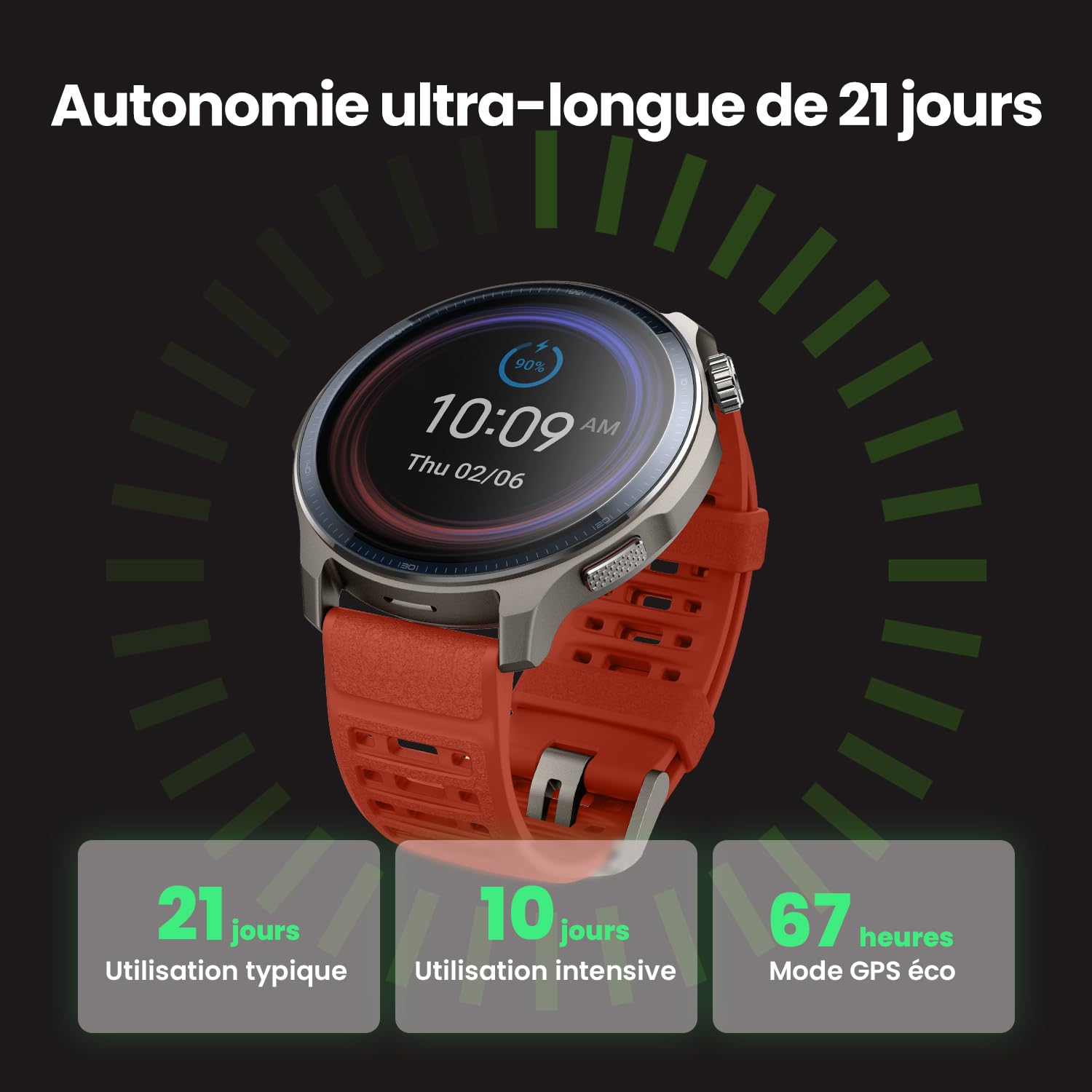 Amazfit Balance 2 Montre Connectée Homme 47mm, GPS, NFC, Écran AMOLED 1,5" en Verre Saphir, Autonomie 21J, 170 Modes Sport, Hyrox, Golf, Suivi Cardio & Sommeil, Smartwatch pour Android et iPhone