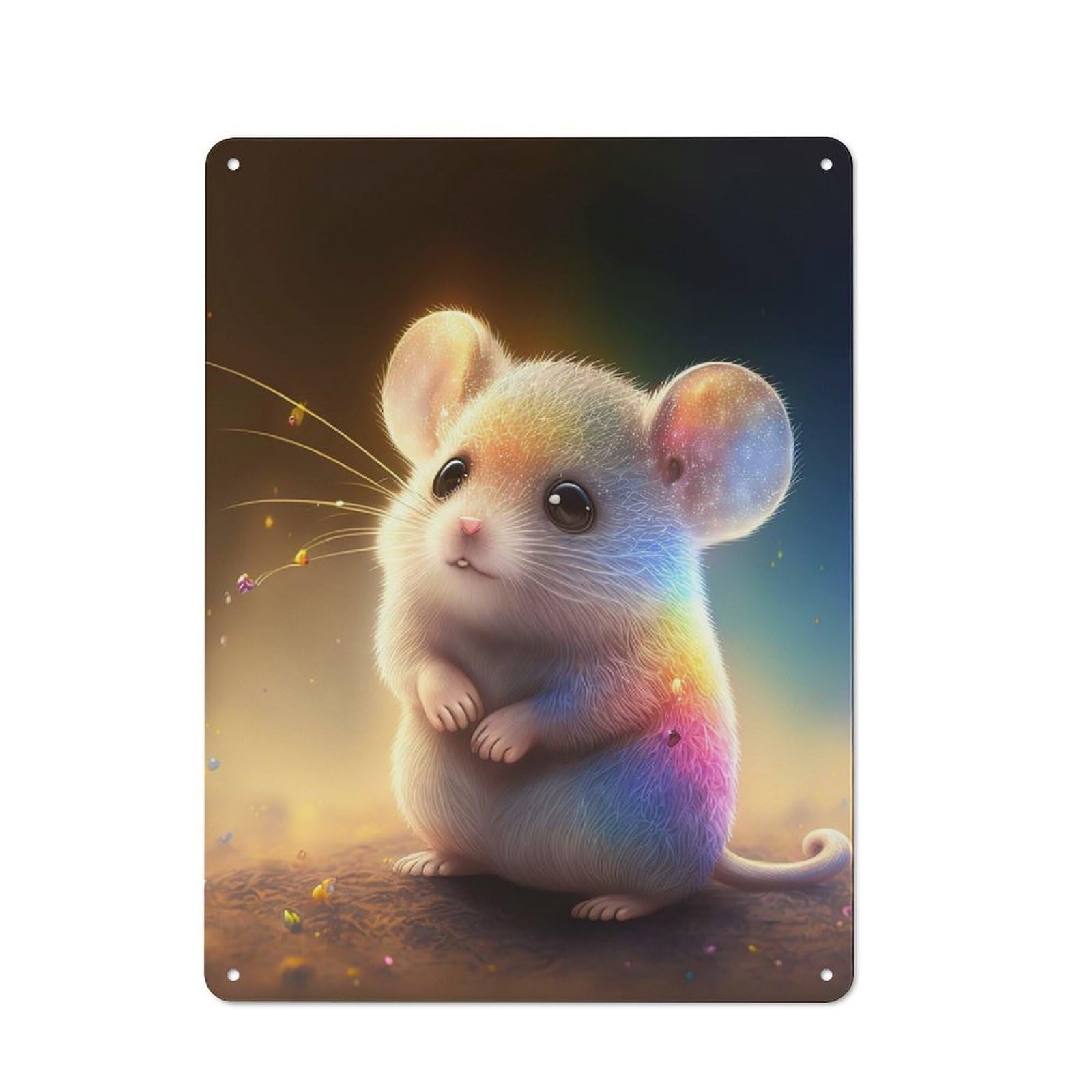 Junmoney Cute Mouse Animal Vintage Metal Wall Sign 40X30cm For Café Or Restaurant, For Metal Sign Collectors, For Garage And Workshop Walls