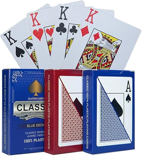 10 barajas clásicas 100% plásticas naipes puente tamaño jumbo índice