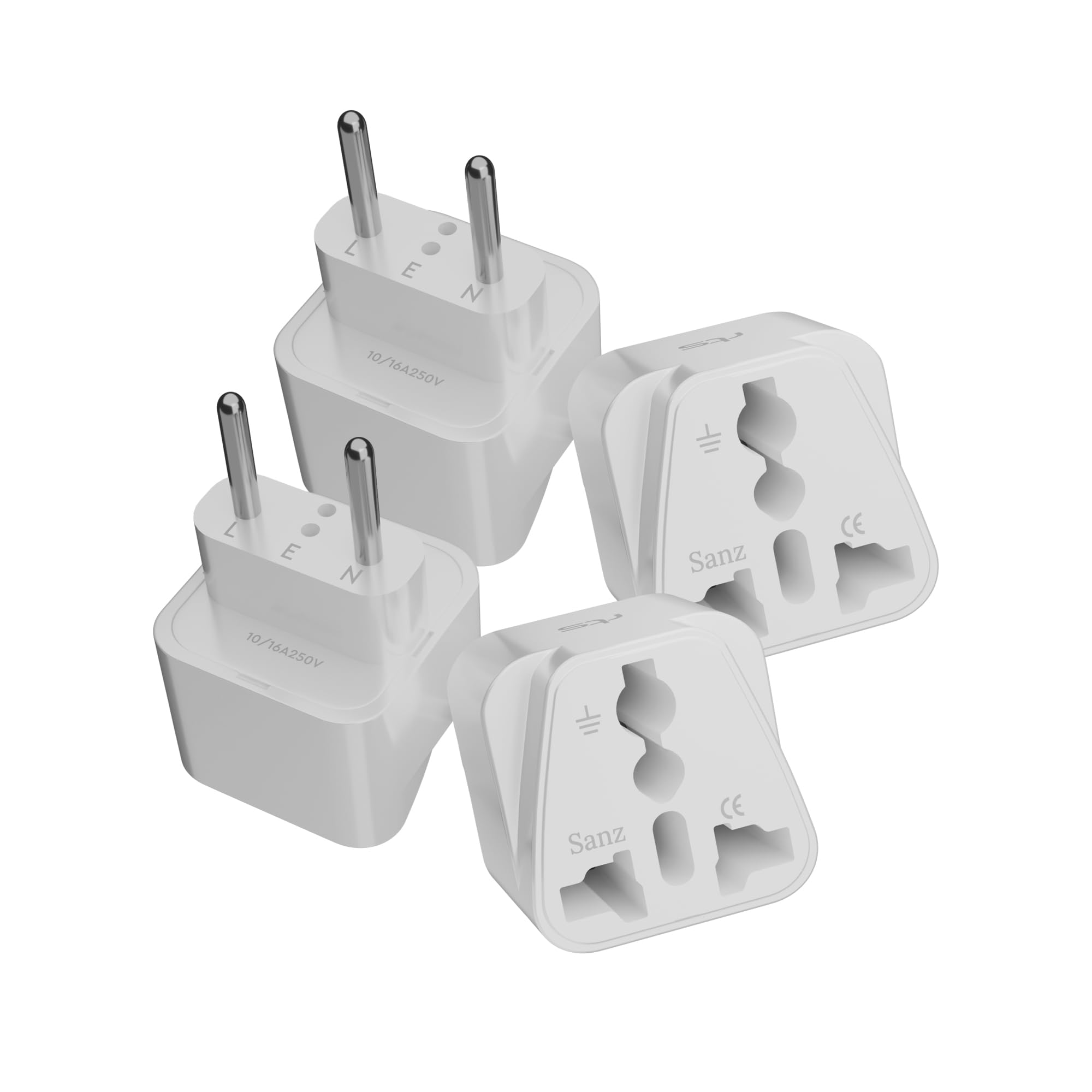 rts EU Europe European Universal Travel Plug Adapter Converter (Pack of 4) Compatible with Cell Phones, Laptop Camera Chargers for Spain Germany France Portugal Greece Russia Netherlands Turkey White-image-23
