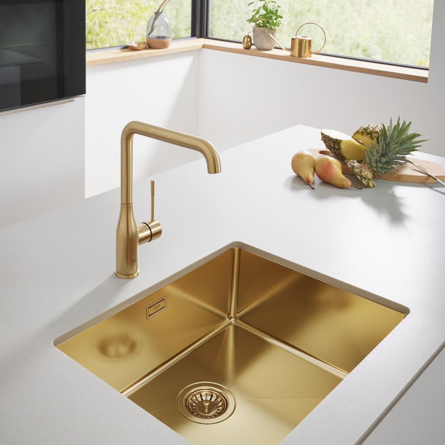 GROHE Essence Mitigeur pour Evier de Cuisine, Doré Brossé, 30269GN0