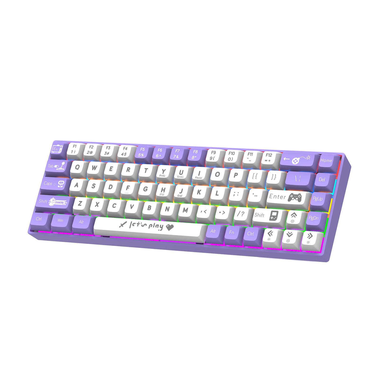 60 Mechanical Gaming Keyboard Wired Gaming Keyboard with LED Backlit Blue Switch Hot Swappable 68 Keys Mini Wired