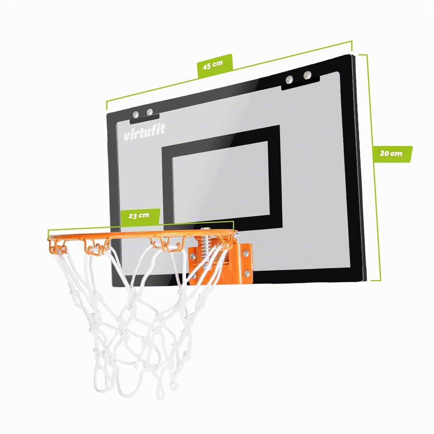 VirtuFit Pro Mini Basket Board con 2 palline e pompa - Nero