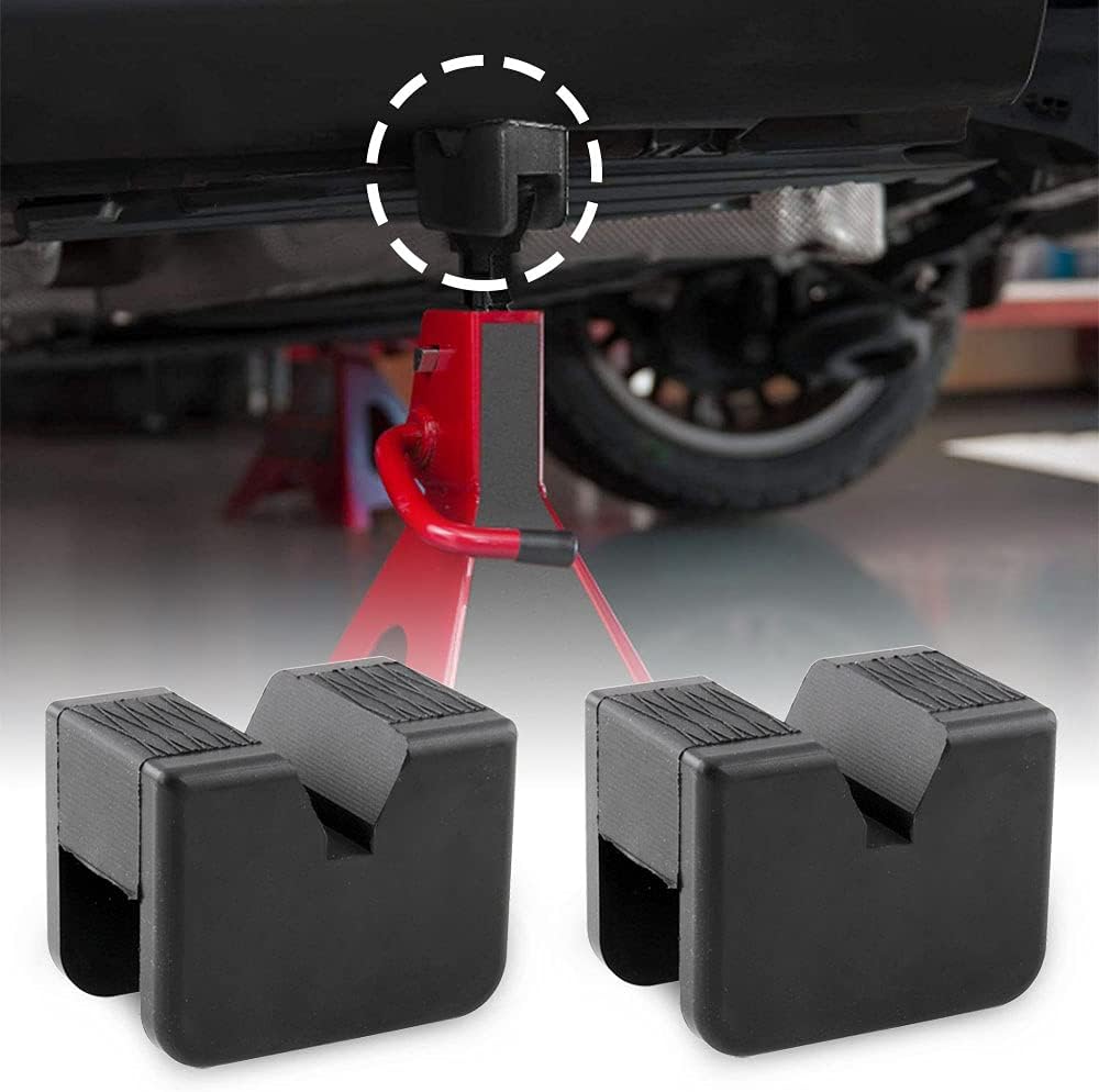 RULLINE 2 Pack Jack Pad Adapter Universal Rubber Slotted Frame Rail