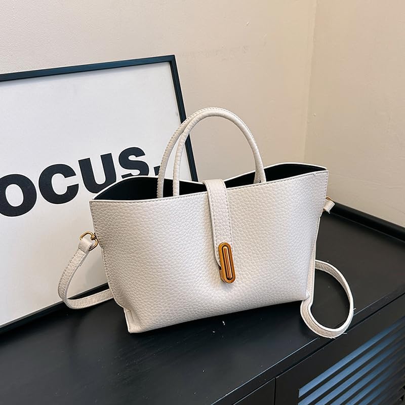 Bucket Bags for Women Vintage Bucket Shoulder Crossbody Tote Bag Faux Leather Top Handle Purse - Image 3