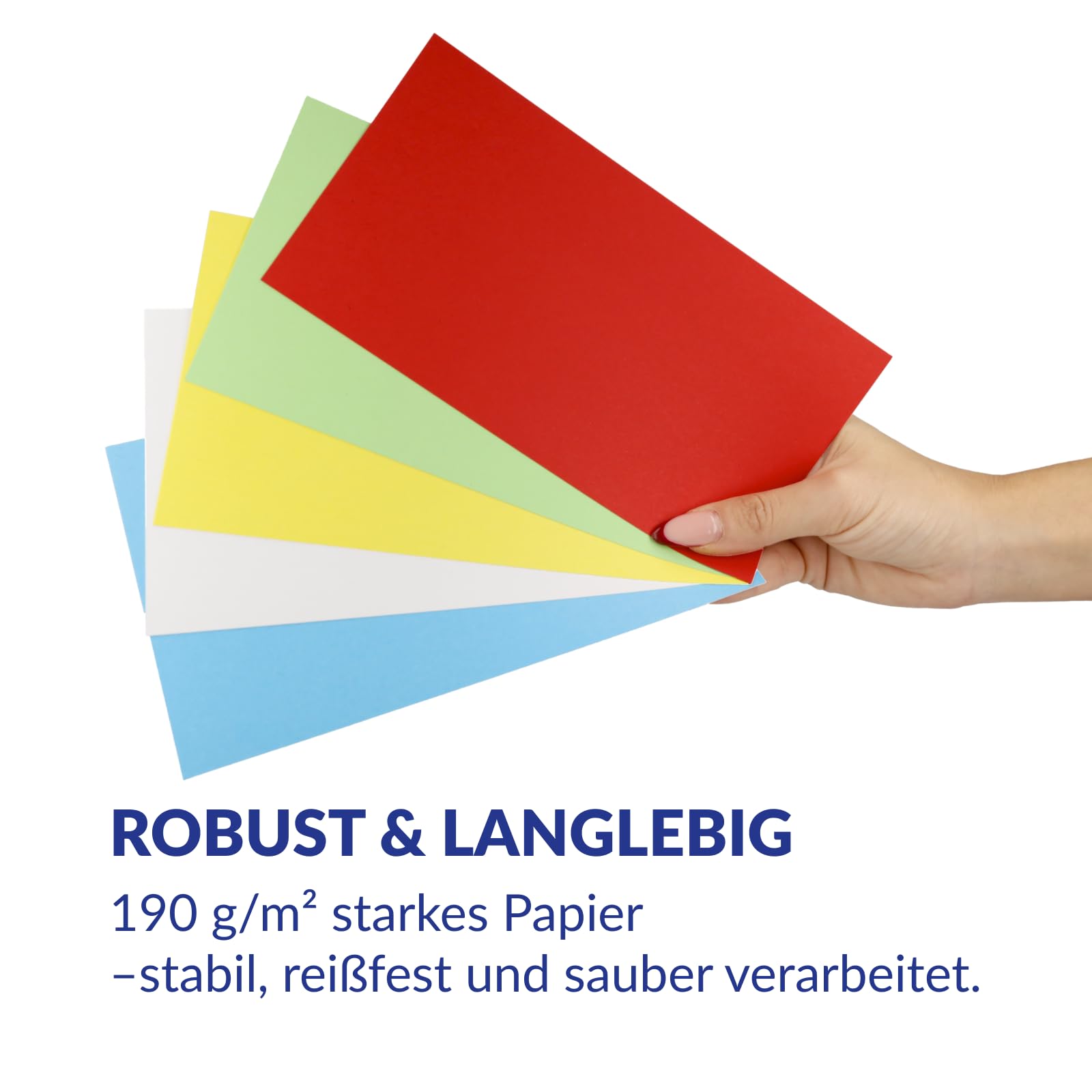 Westcott Moderationskarten 200 Stück Intensivfarben Mix (15er-Pack) | Robuste Karteikarten 190gr/m² | Format 10,5 x 20 cm ideal für Moderationskoffer, Workshops, Seminare | E-733323 00
