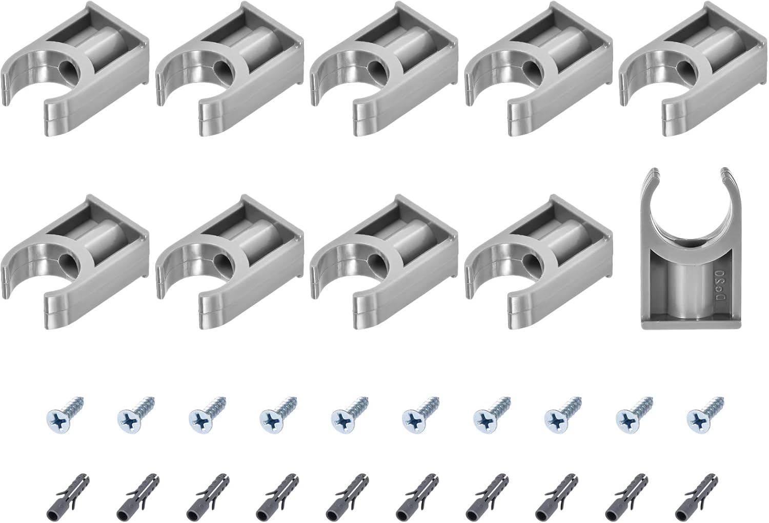 METALLIXITY PVC Water Pipe Clips (20mm/0.79") 30Pcs, Plastic U Shaped