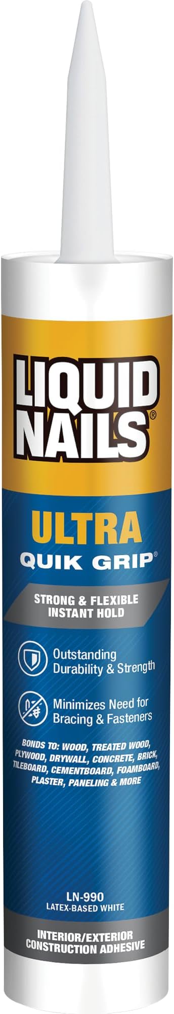 Liquid Nails Ultra Quik Grip 10 oz. White Interior and Exterior Construction Adhesive