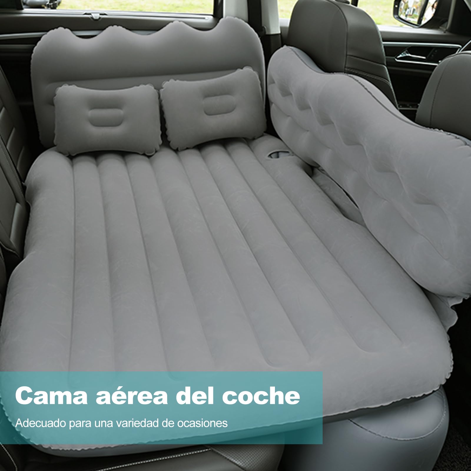 Ergocar Colchon Coche SUV MPV Sofá Inflable Portátil Bomba de Aire Eléctrica Plegable Doble Cama Colchones de Aire para Coche Camping para Viajes al Aire Libre, Piscina, Playa