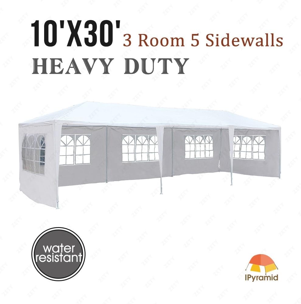 SUNCOO Party Wedding Tent Gazebo Marquee Canopy Pavilion Outdoor Event 10'x30', White