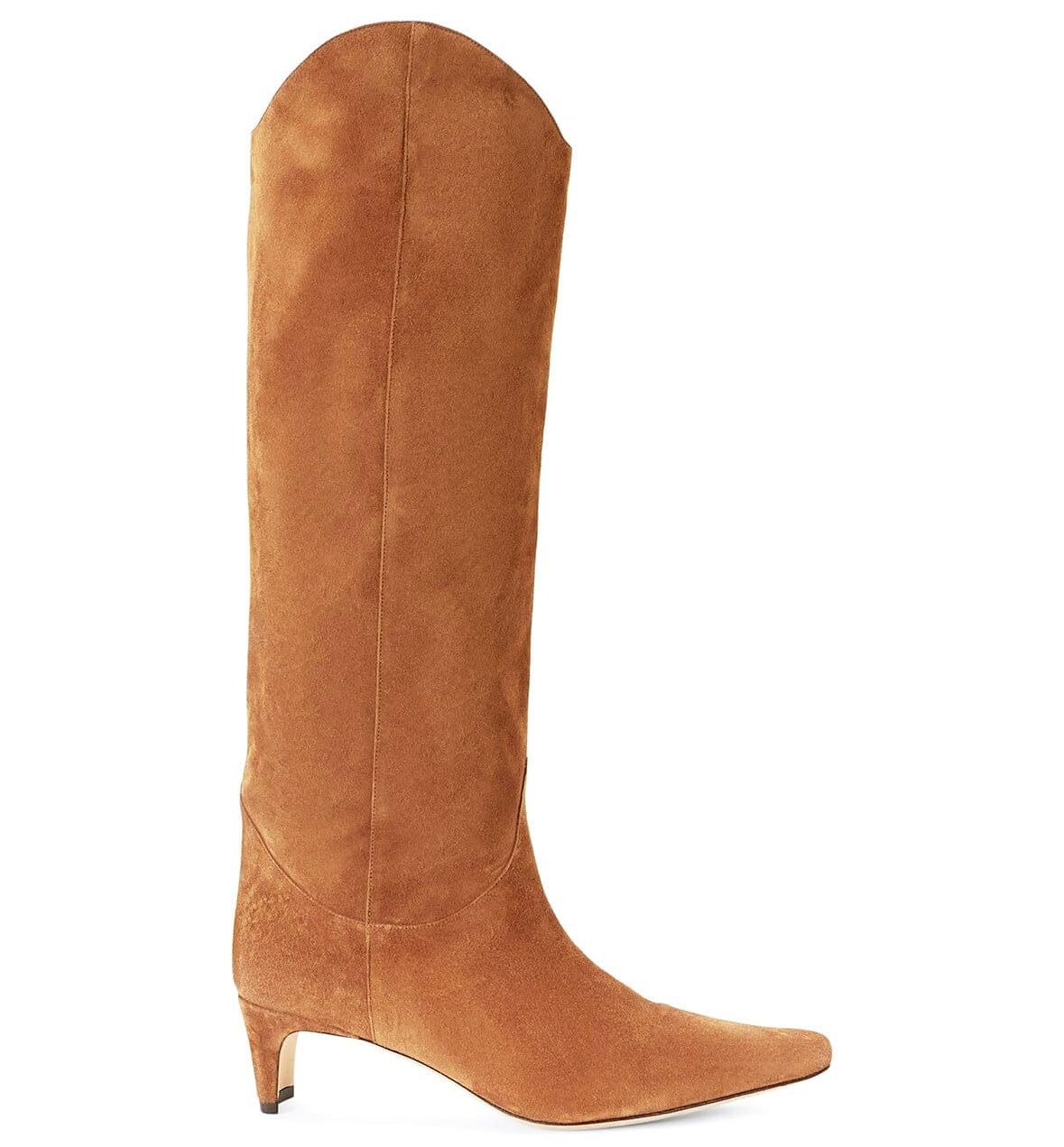 Knee High Boots for Women Cowboy Mid Calf Suede Long Boots Cowgirl Western Chunky Heel Square Toe Dressy