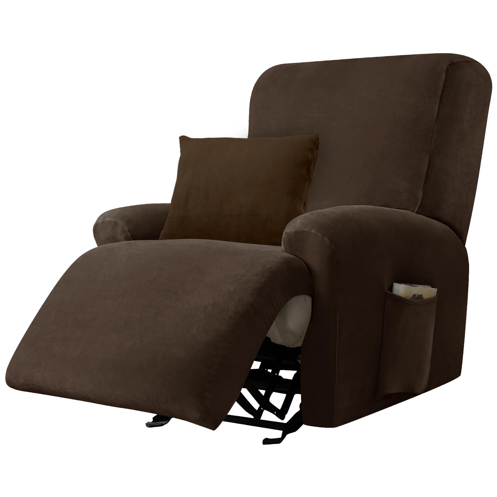 Alishomtll 4 Pieces Recliner Chair Covers, Stretch Velvet Recliner Sofa Covers