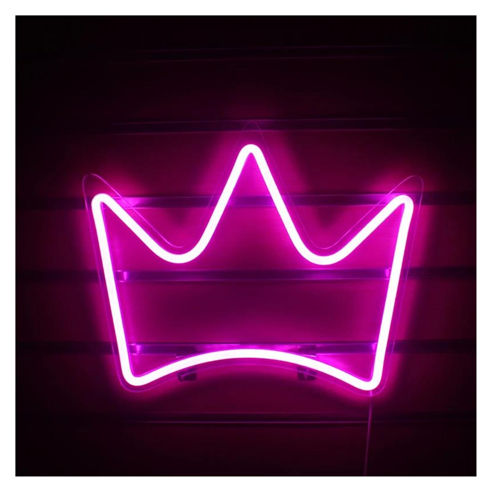 Luz de Diseño de Digital Letrero LED De Neón Con Diseño De Corona Y Reina, Alimentación USB Con Interruptor, Arte Colgante De Pared Rosa Para Bar Decoración Habitación Kawaii
