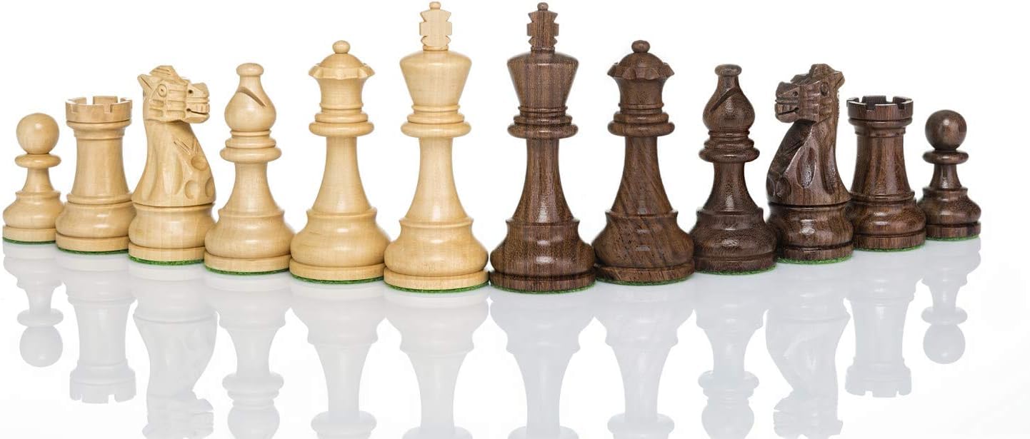 Staunton Classic - Piezas de madera con peso, edición coleccionista de rey de fieltro premium (3.75)
