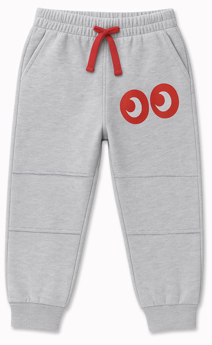 KNEEKABOO Kids Joggers w/Dual Padded Knees & Surprise Reveal - 100% GOTS Organic Cotton Toddler Pants for Boys & Girls