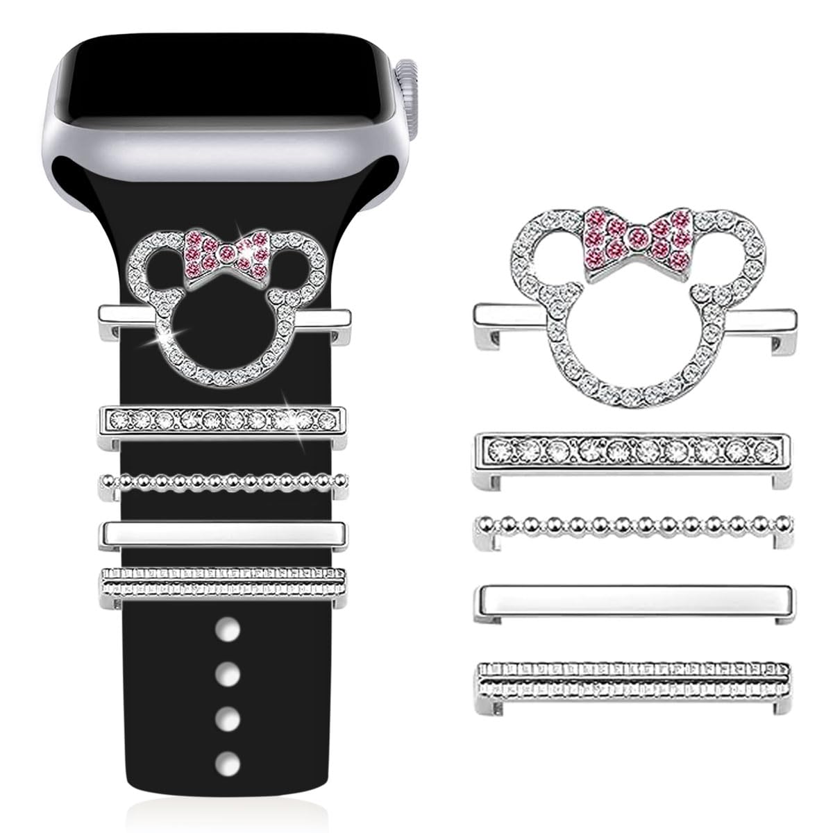 Ankitow Watch Band Charms Elevate Your Watch Strap with Stylish Decorative Rings Compatible with Apple Watch Band for