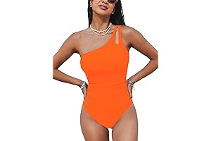 CUPSHE One Piece Women's Swimsuit: Tummy Control, One Shoulder, Cutout Slimming