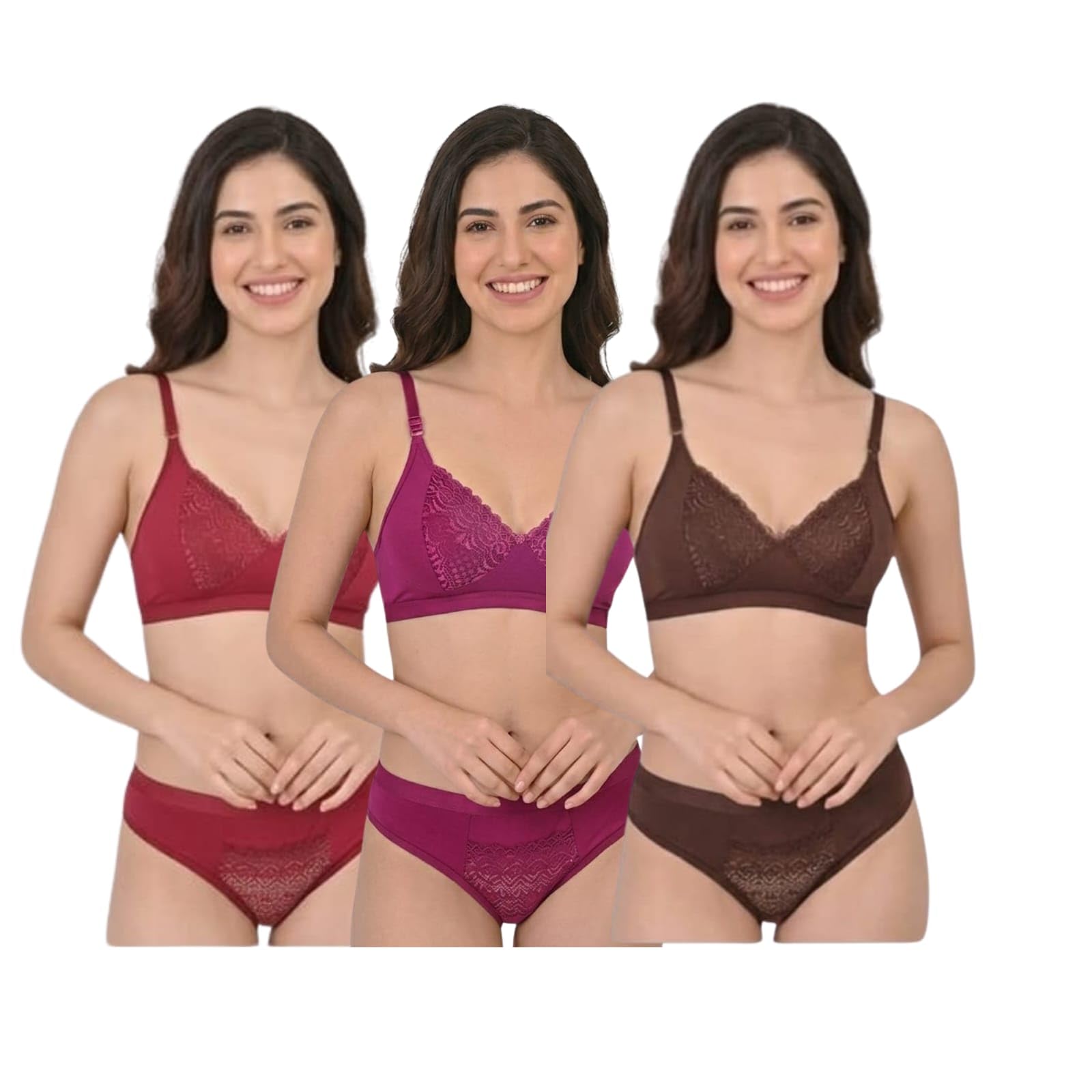 halenn Women's Cotton Blend Bra and Panty Set | Non- Padded, Lingerie Set, Adjustable Strap, Hook and Eye Closure, Hipster Bottom, Regular Fit, 2 Pieces-picture-29