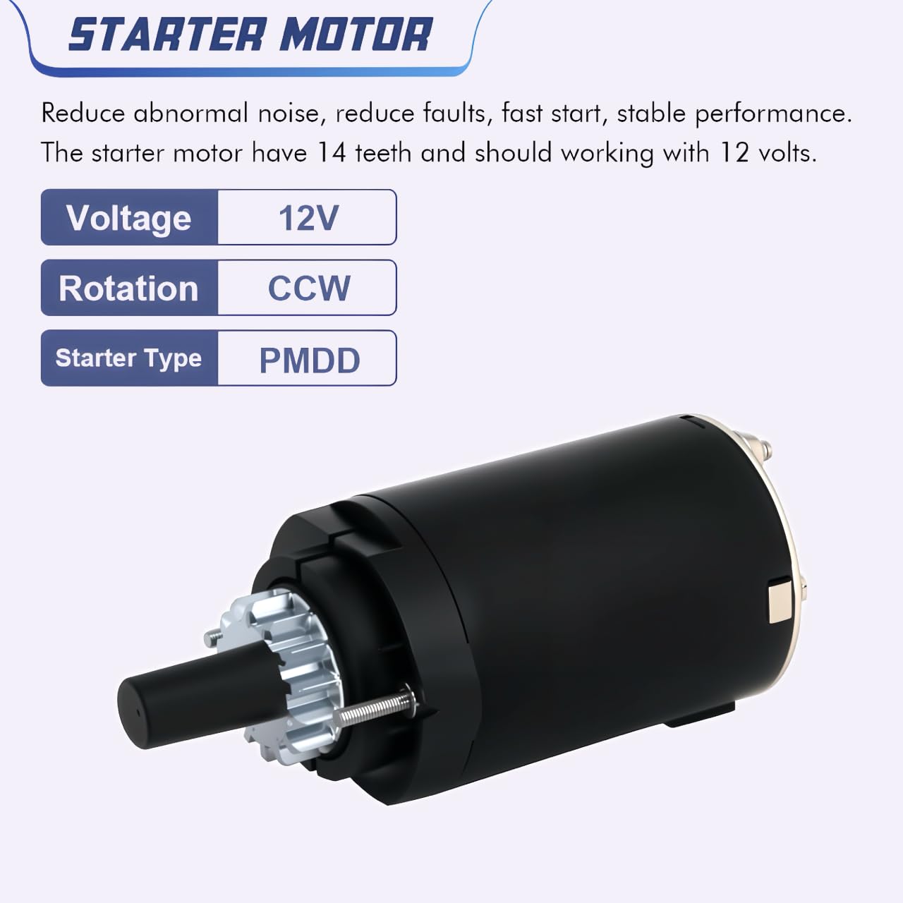 Starter Motor Compatible with Kohler Courage Single Sv620 Sv610 Sv600 Sv590 Cub Cadet 1000 Series LT1042 LT1045 LTX 1040, Toro Tractor LX420 LX425 LX460 LX465 18 19 20 21 HP 20-098-05S 20-098-01