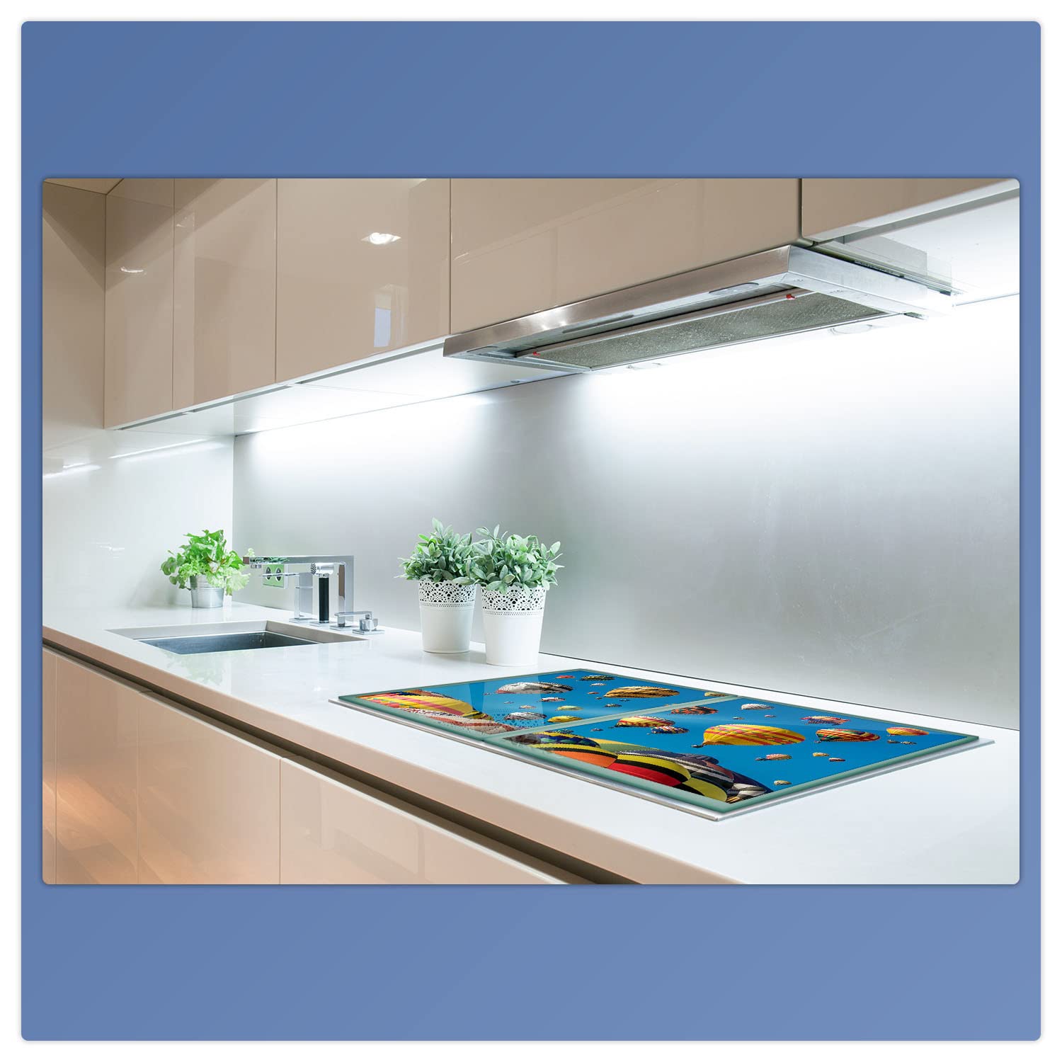 decorwelt Placa para Cubrir la vitrocerámica, 2 Piezas, 2 x 40 x 52 cm, para inducción, Multicolor
