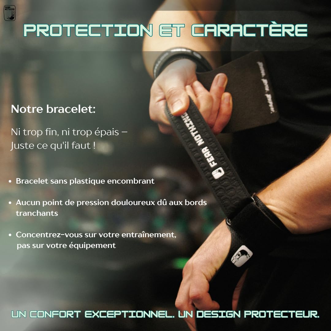 FEAR NOTHING Crossfit Grips Gants d'entraînement pour cross-training haltérophilie Poignées de gymnastique Protection fonctionnelle des mains Gants d'haltérophilie Gants Pullup