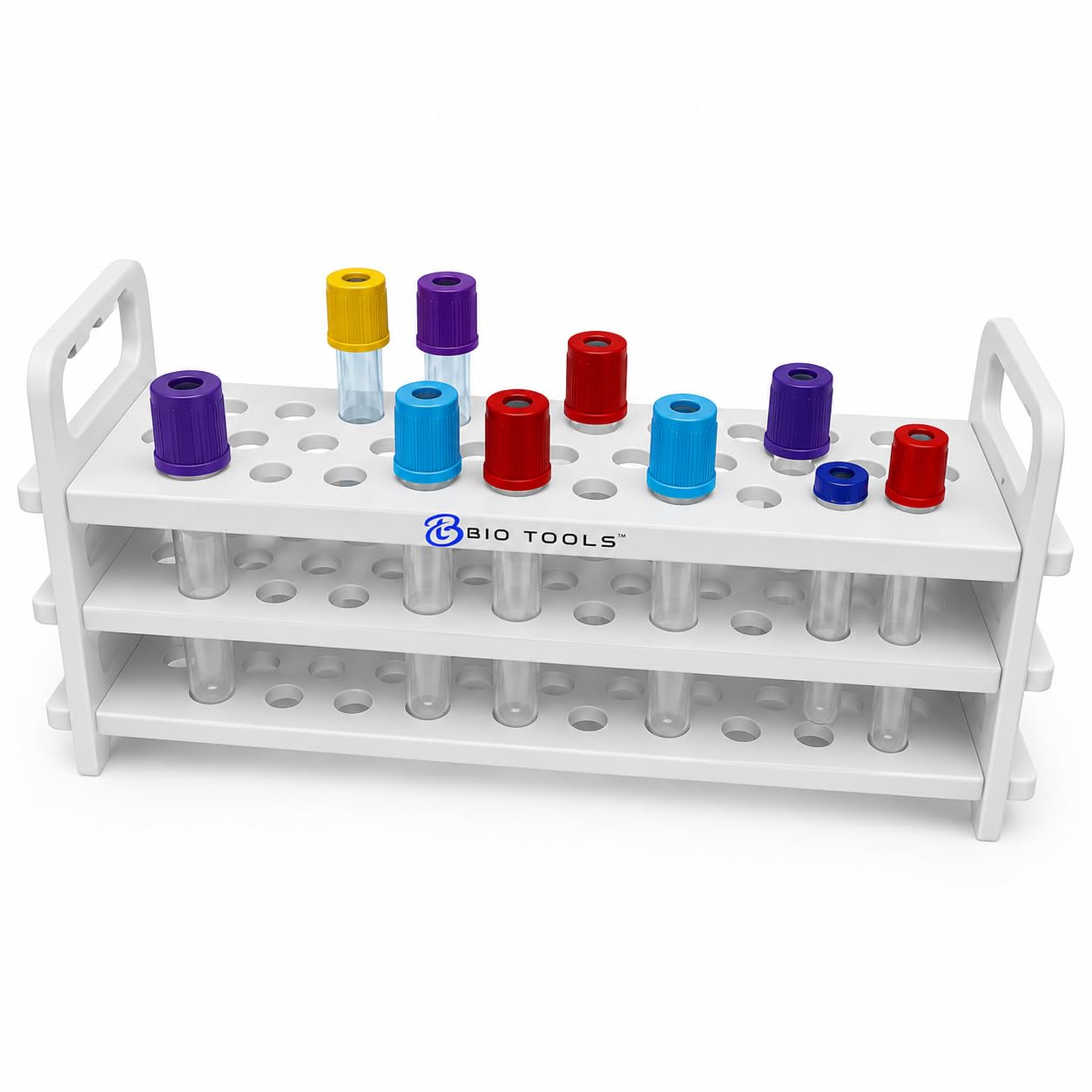 Laboratory Test Tube Rack, 3-Tier, 31 Tubes Capacity, 13mm Diameter, Polypropylene (Pack of 1)-image-17