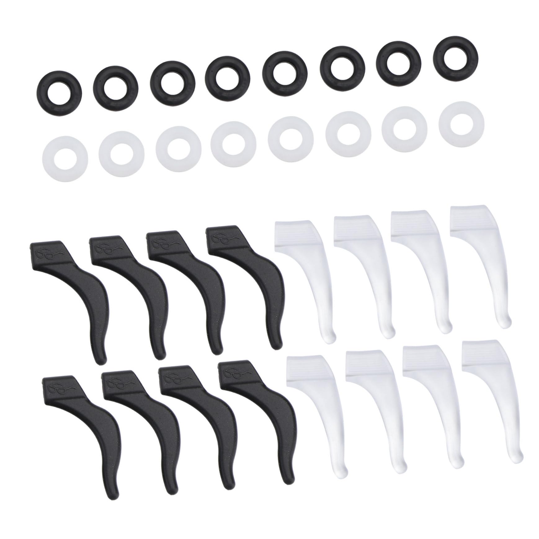 NULYLU 32pcs Glasses Anti-Slip Cover Glasses Temple Socks Spectacle Temple Tips Eyeglass Frame Ear Grips Eyeglass Chains Eyewear Frame Fixed Cover Glasses Arm Tips White