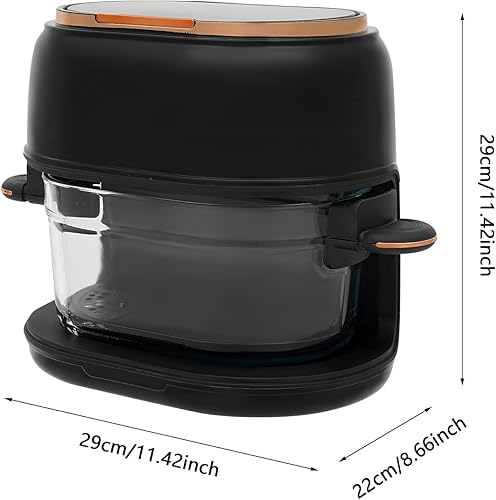 Miniatura 3 de Freidora de aire caliente circulante de 900 W, freidora de aire multifuncional de 4 litros con pantalla táctil, ajustes de cocción personalizables