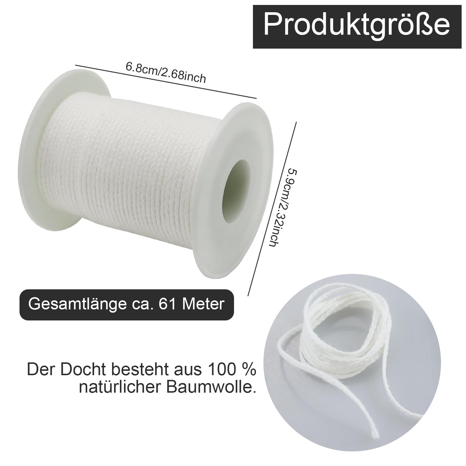 50 stoppini per candele, stoppini per candele in cotone da 10 cm